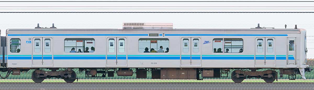 東京臨海高速鉄道70-000形70-039山側の側面写真