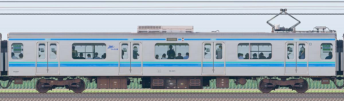 東京臨海高速鉄道70-000形70-071山側の側面写真