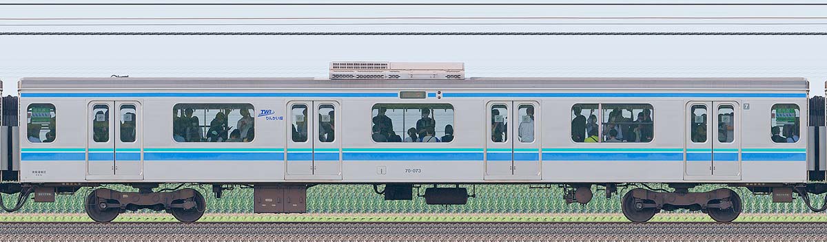 東京臨海高速鉄道70-000形70-073山側の側面写真