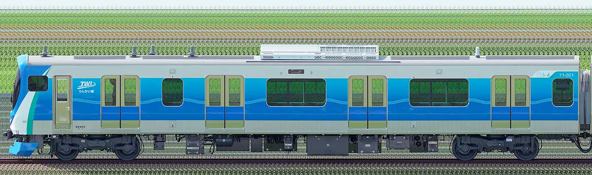 東京臨海高速鉄道71-000形71-201海側の側面写真