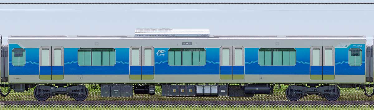 東京臨海高速鉄道71-000形71-202山側の側面写真