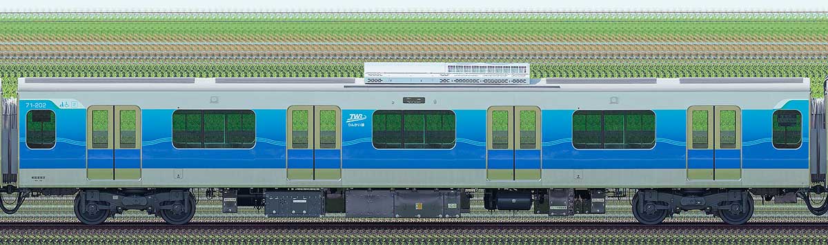 東京臨海高速鉄道71-000形71-202海側の側面写真