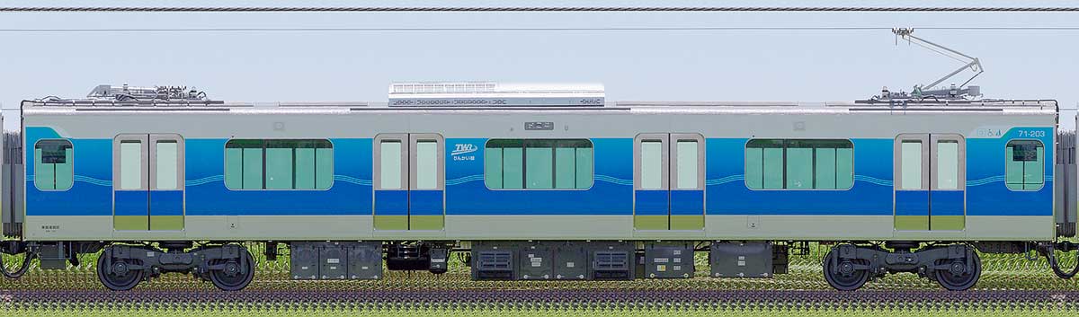 東京臨海高速鉄道71-000形71-203山側の側面写真