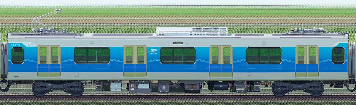 東京臨海高速鉄道71-000形71-203海側の側面写真
