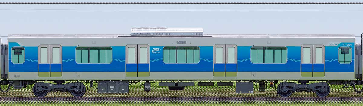 東京臨海高速鉄道71-000形71-204山側の側面写真