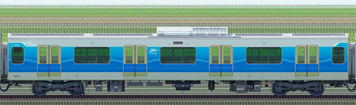 東京臨海高速鉄道71-000形71-204海側の側面写真