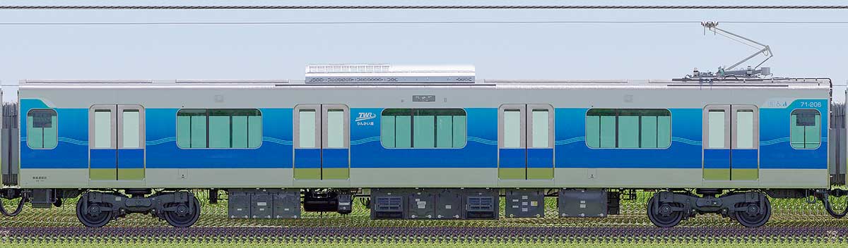 東京臨海高速鉄道71-000形71-206山側の側面写真