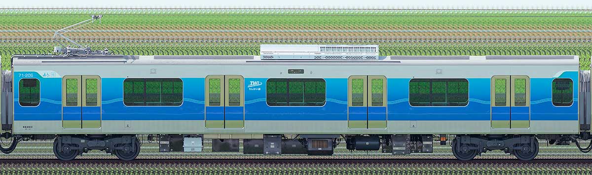 東京臨海高速鉄道71-000形71-206海側の側面写真