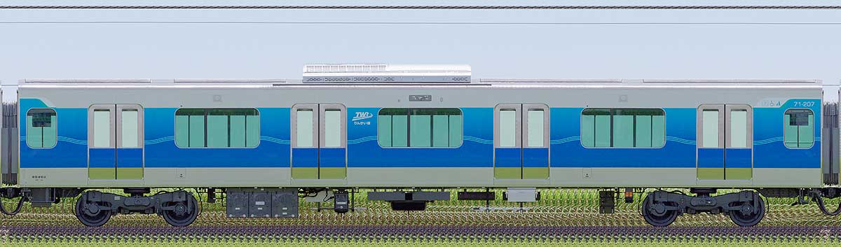 東京臨海高速鉄道71-000形71-207山側の側面写真