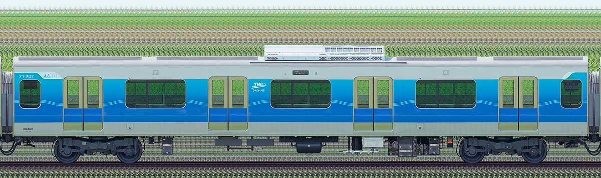 東京臨海高速鉄道71-000形71-207海側の側面写真