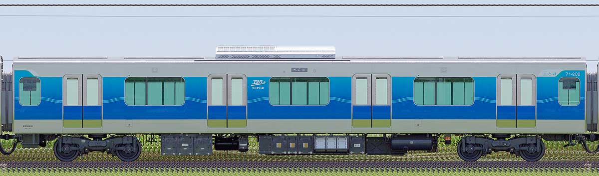 東京臨海高速鉄道71-000形71-208山側の側面写真