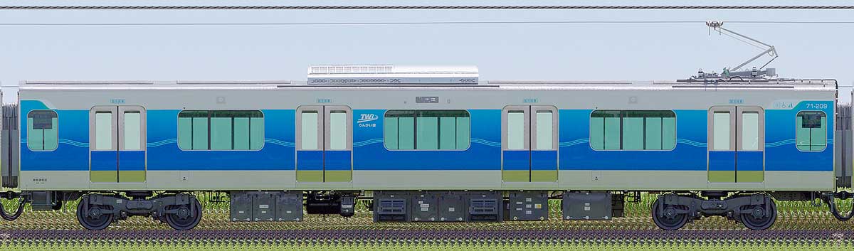 東京臨海高速鉄道71-000形71-209山側の側面写真