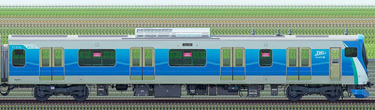 東京臨海高速鉄道71-000形71-210海側の側面写真