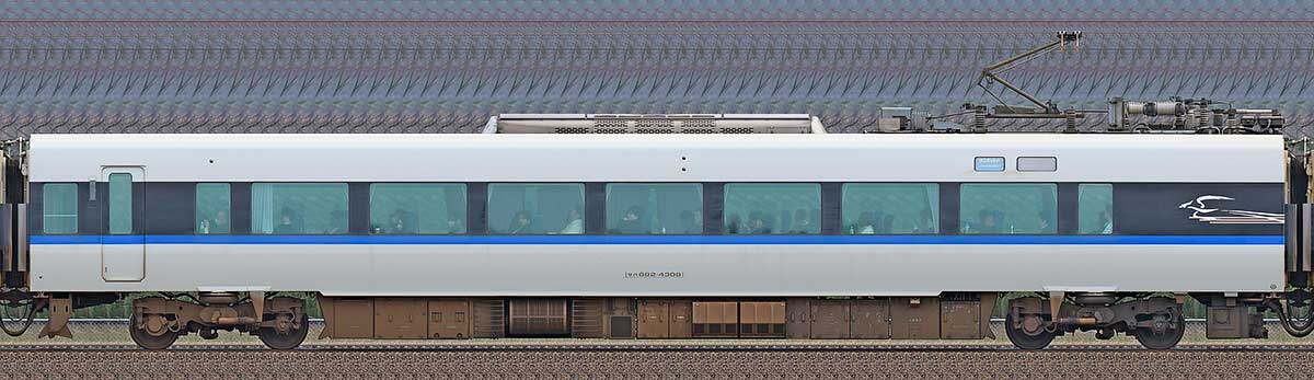 JR西日本683系サハ682-43083-1位側の側面写真