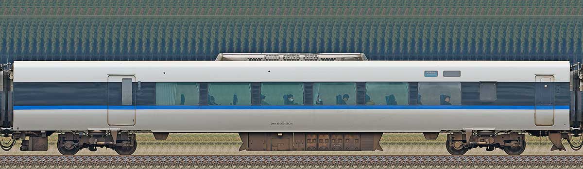 JR西日本683系サハ683-3012-4位側の側面写真