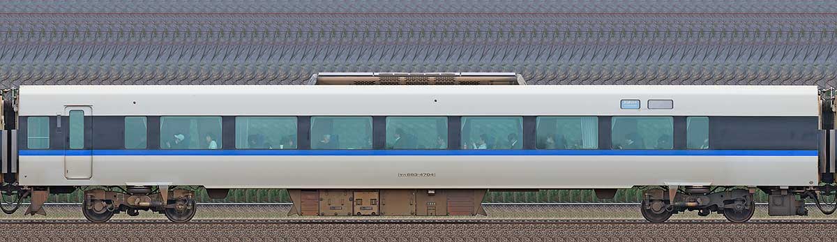 JR西日本683系サハ683-47043-1位側の側面写真