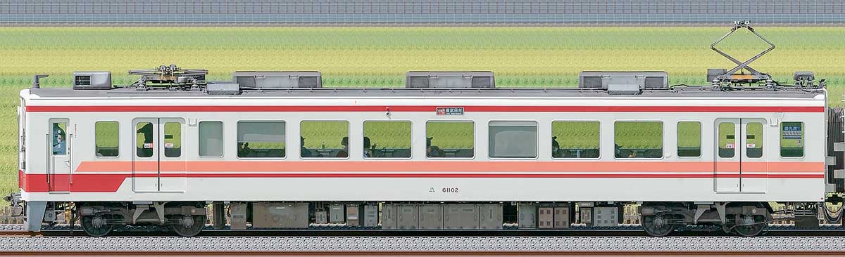 野岩鉄道6050系モハ61102の側面写真｜RailFile.jp｜鉄道車両サイド 