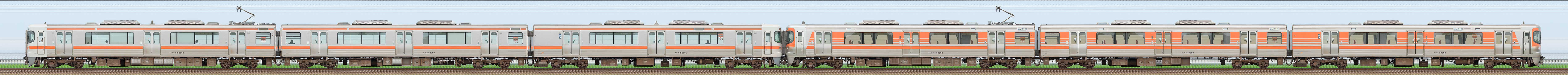 JR東海静岡車両区313系2600番台N9編成+8000番台S3編成(山側)の編成サイドビュー