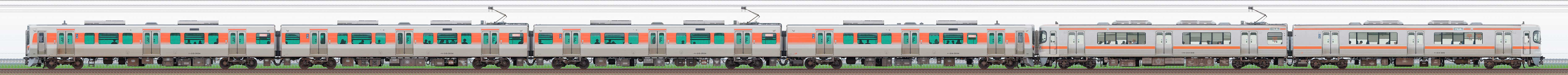 JR東海静岡車両区315系3000番台U6編成＋313系300番台K6編成（山側）の編成サイドビュー
