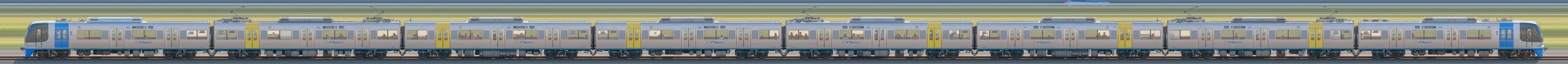 千葉ニュータウン鉄道9100形「C-Flyer」9108編成(山側)の編成サイドビュー
