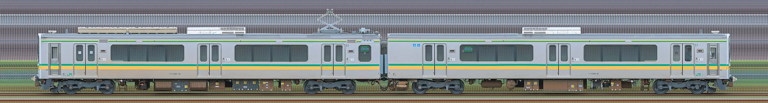 JR東日本 南武支線 E127系V1編成（山側）の編成サイドビュー