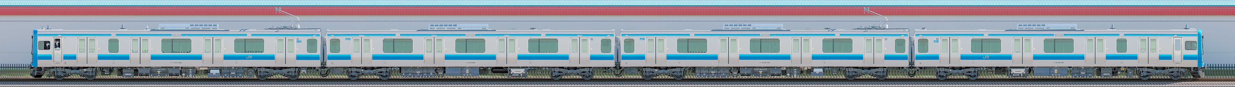 JR東日本 相模線 E131系500番台G-07編成（西側）の編成サイドビュー