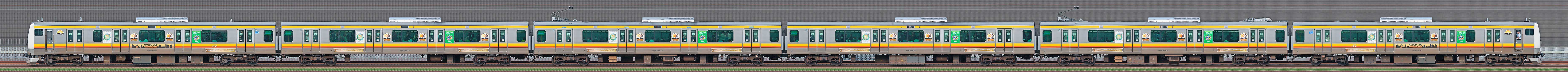 JR東日本 南武線 E233系8000番台N1編成川崎市市制100周年記念装飾（海側）｜RailFile.jp｜鉄道車両サイドビューの図鑑