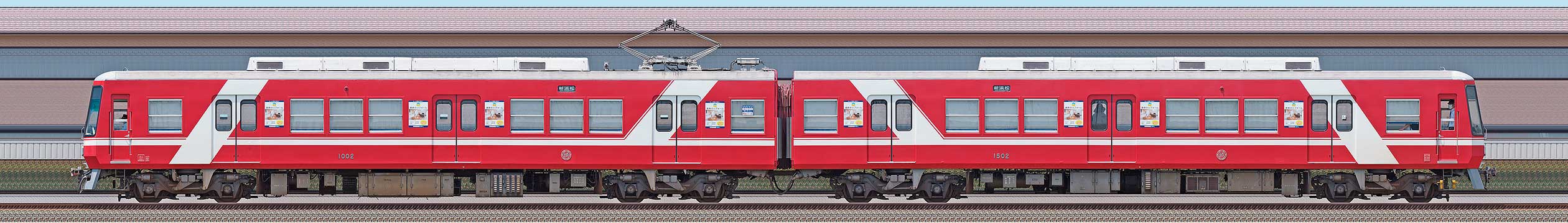 遠州鉄道1000形1002編成（東側）の編成サイドビュー