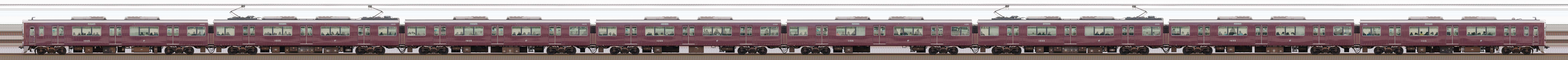 阪急1000系1005編成(山側)の編成サイドビュー