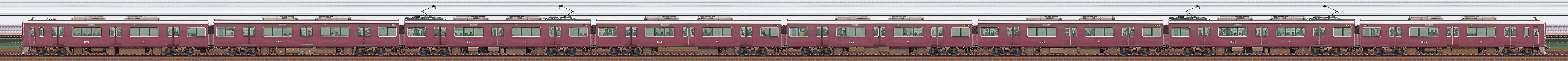 阪急1000系1005編成（浜側）の編成サイドビュー