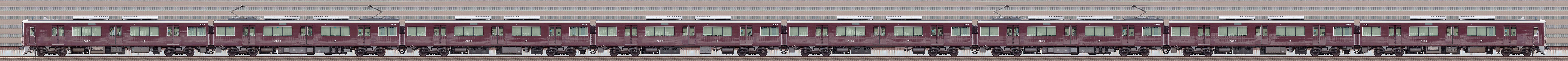 阪急2000系2000編成（山側）の編成サイドビュー