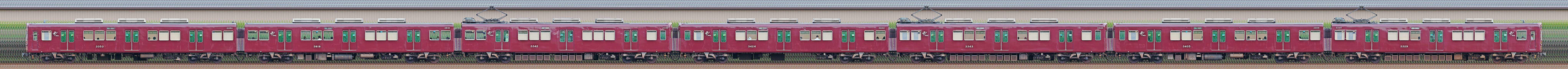 阪急3300系3329編成（西側）の編成サイドビュー