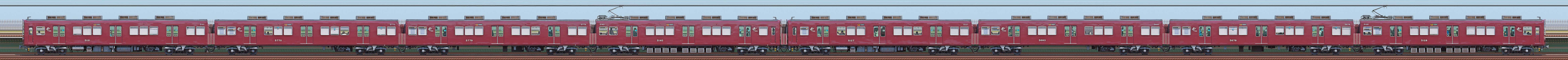 阪急5100系（リニューアル車）5128編成（浜側）の編成サイドビュー