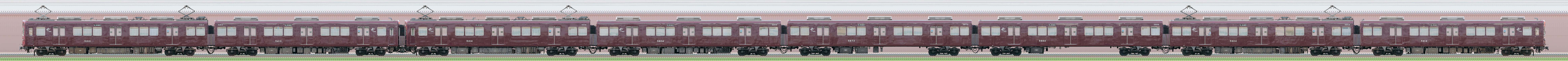 阪急5300系5313編成（東側）の編成サイドビュー