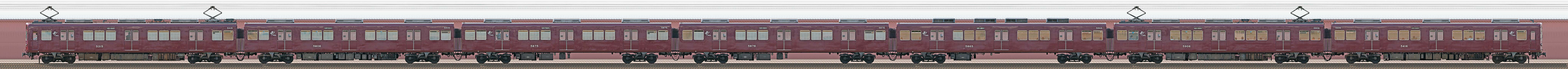 阪急5300系5315編成（東側）の編成サイドビュー