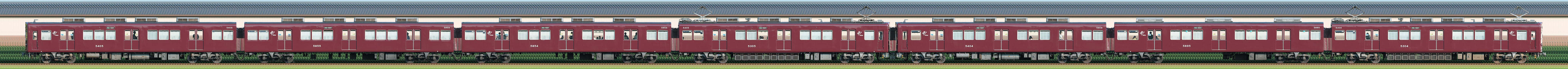 阪急5300系5304編成（台車交換後・西側）の編成サイドビュー