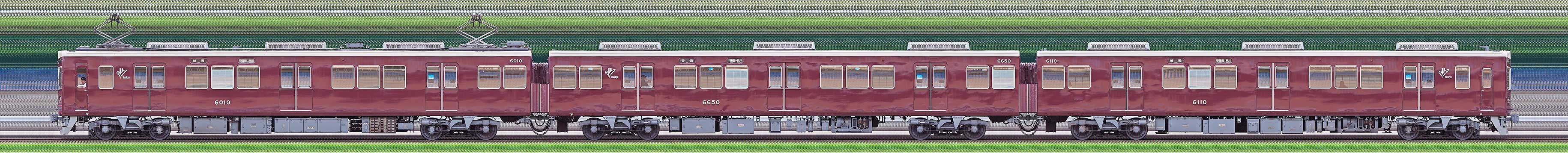 阪急6000系6010編成（山側）の編成サイドビュー