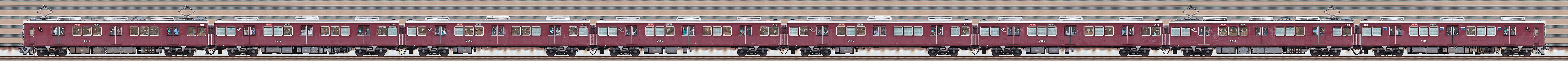 阪急6000系6013編成（山側）の編成サイドビュー