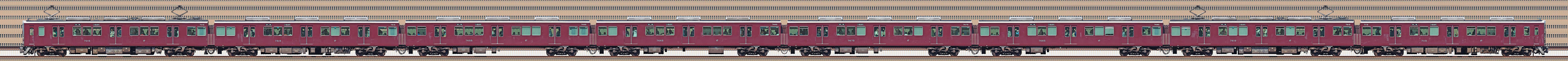 阪急7000系7015編成（山側）の編成サイドビュー