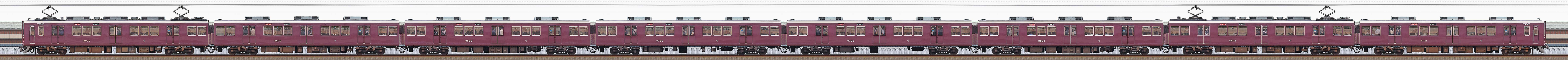 阪急8000系8002編成「Classic 8000」（山側）の編成サイドビュー