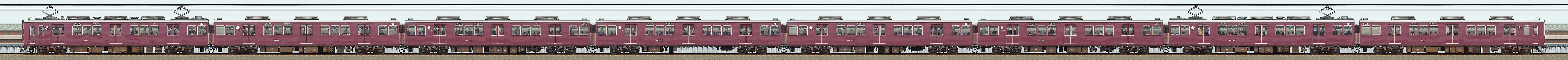 阪急8000系8020編成（山側）の編成サイドビュー