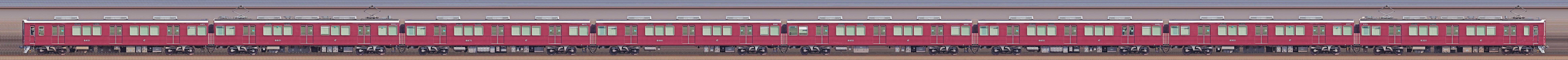 阪急8300系リニューアル車8301編成（西側）の編成サイドビュー