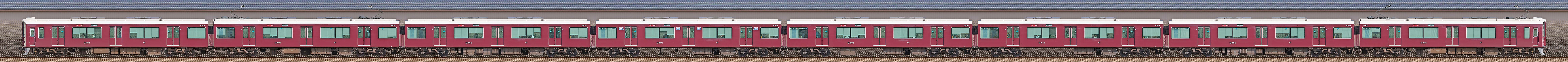 阪急9300系（2次車）9301編成（西側）の編成サイドビュー