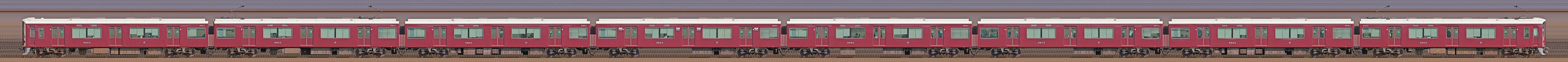 阪急9300系（4次車）9303編成（西側）の編成サイドビュー