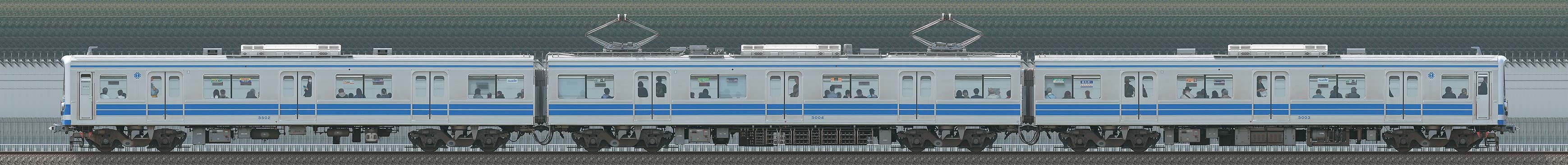 伊豆箱根鉄道5000系5502編成（海側）の編成サイドビュー