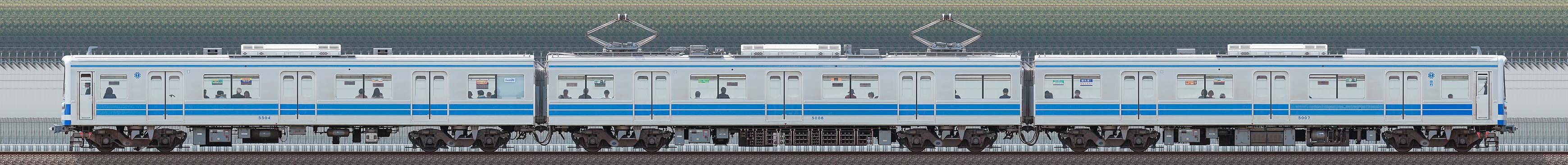 伊豆箱根鉄道5000系5504編成（海側）の編成サイドビュー