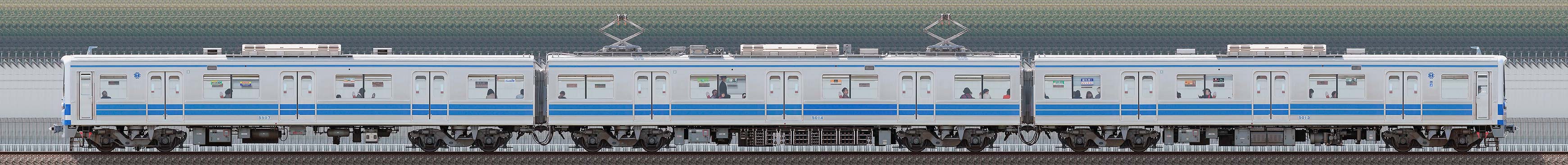 伊豆箱根鉄道5000系5507編成（海側）の編成サイドビュー