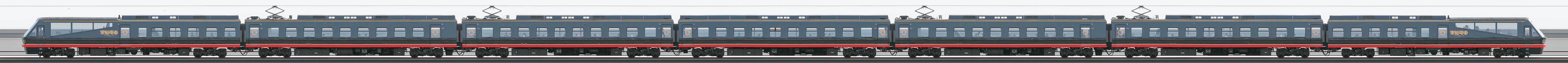 伊豆急2100系R-4編成「黒船電車」（山側）の編成サイドビュー