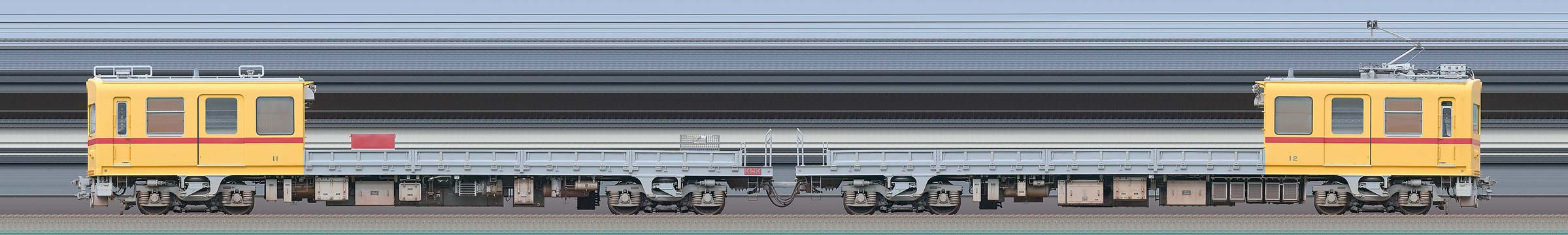 京急電鉄 デト11+デト12(海側)の編成サイドビュー