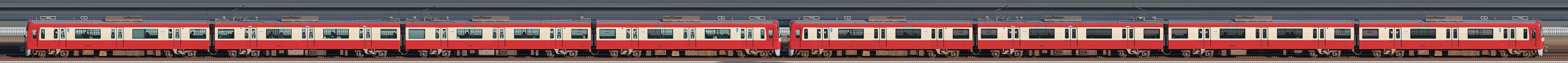 京急電鉄 新1000形（1次車）1401編成＋（2次車）1413編成（山側）の編成サイドビュー